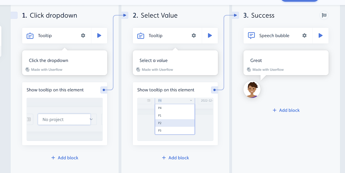 Dropdown element is clicked - 2 steps