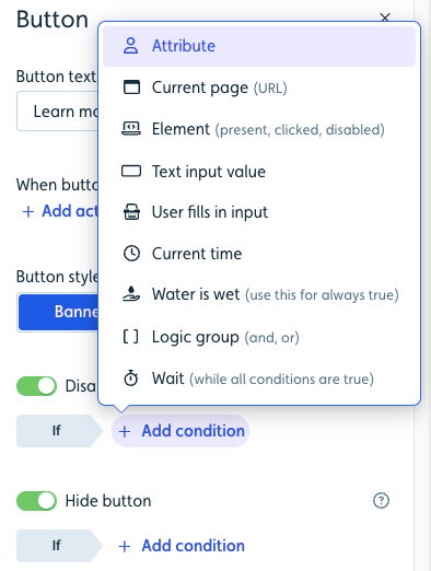 Button Conditions