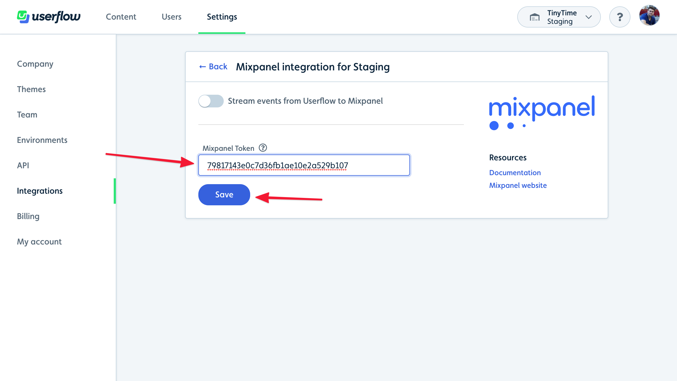 Paste token